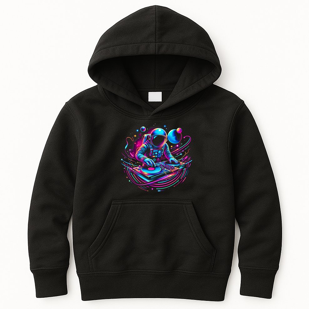 Astronaut Dj, Djing In Space, Music Lover Cool Graphic Kids Hoodie