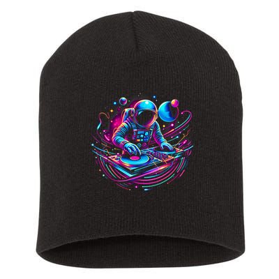 Astronaut Dj, Djing In Space, Music Lover Cool Graphic Short Acrylic Beanie