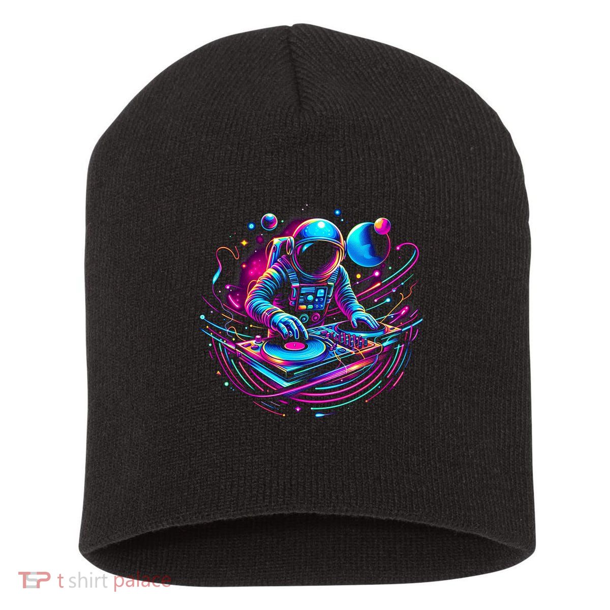 Astronaut Dj, Djing In Space, Music Lover Cool Graphic Short Acrylic Beanie