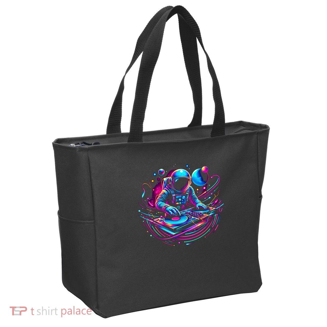 Astronaut Dj, Djing In Space, Music Lover Cool Graphic Zip Tote Bag