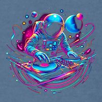 Astronaut Dj, Djing In Space, Music Lover Cool Graphic Garment-Dyed Sweatshirt