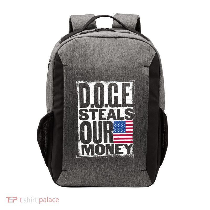 Anti Doge D.O.G.E. Steals Our Money Vector Backpack