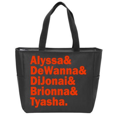 Alyssa & Dewanna & Dijonai & Brionna & Tyasha Zip Tote Bag