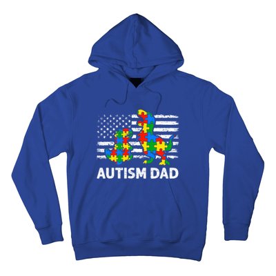 Autism Dad Dinosaur Lovers Usa Flag Rex Autism Awareness Funny Gift Hoodie