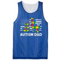 Autism Dad Dinosaur Lovers Usa Flag Rex Autism Awareness Funny Gift Mesh Reversible Basketball Jersey Tank