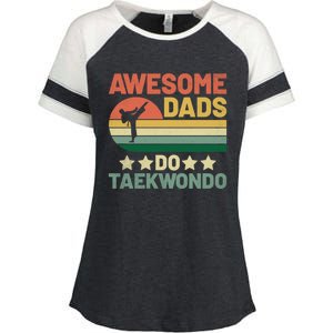 Awesome Dads Do Taekwondo Player Martial Arts Tkd Gift Enza Ladies Jersey Colorblock Tee