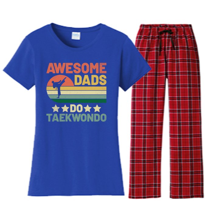 Awesome Dads Do Taekwondo Player Martial Arts Tkd Gift Women's Flannel Pajama Set