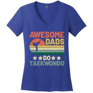 Awesome Dads Do Taekwondo Player Martial Arts Tkd Gift Women's V-Neck T-Shirt