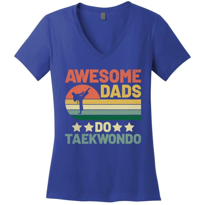 Awesome Dads Do Taekwondo Player Martial Arts Tkd Gift Women's V-Neck T-Shirt