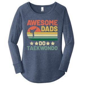 Awesome Dads Do Taekwondo Player Martial Arts Tkd Gift Women's Perfect Tri Tunic Long Sleeve Shirt