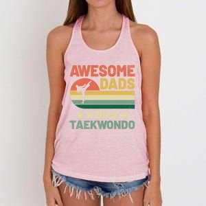 Awesome Dads Do Taekwondo Player Martial Arts Tkd Gift Women's Knotted Racerback Tank