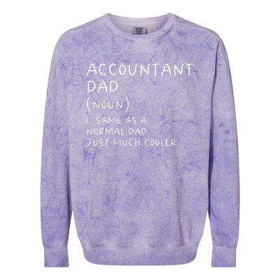 Accountant Dad Definition Funny Accounting Colorblast Crewneck Sweatshirt