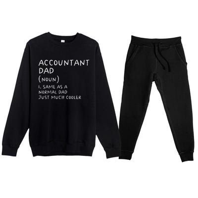 Accountant Dad Definition Funny Accounting Premium Crewneck Sweatsuit Set