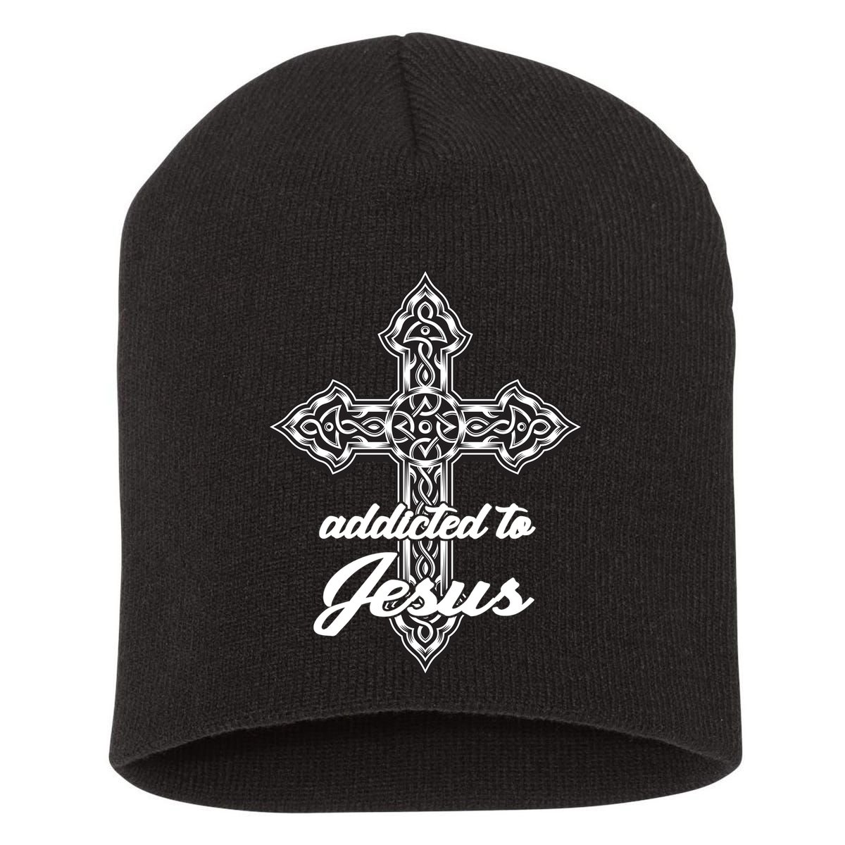 Addicted To Jesus Short Acrylic Beanie
