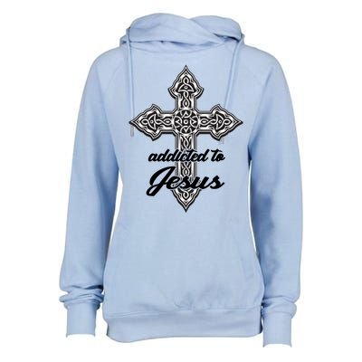 Addicted To Jesus Womens Funnel Neck Pullover Hood