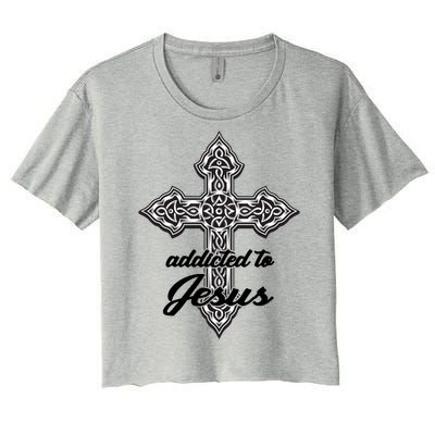 Addicted To Jesus Women's Crop Top Tee