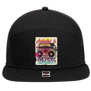 Addicted To Music 7 Panel Mesh Trucker Snapback Hat