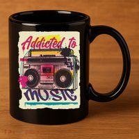 Addicted To Music 11oz C Handle Ceramic Mug