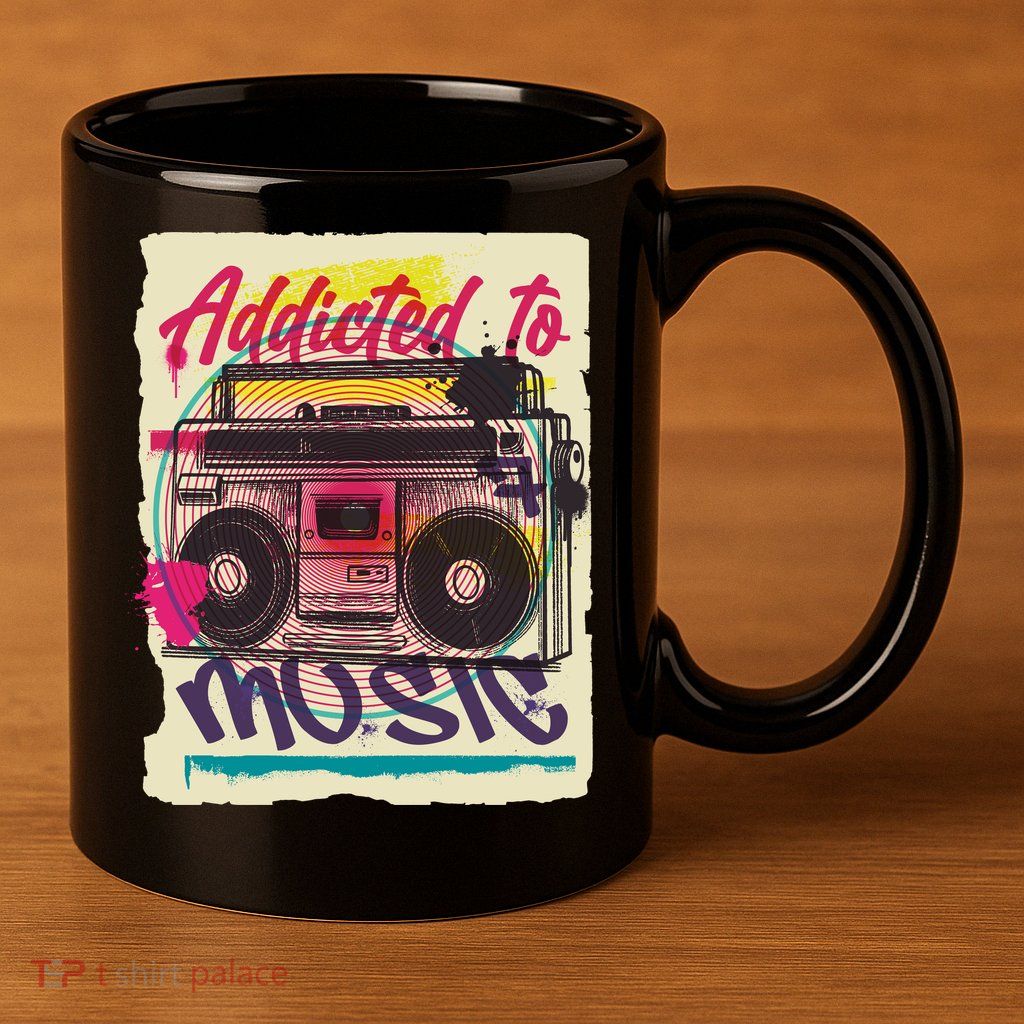 Addicted To Music 11oz C Handle Ceramic Mug