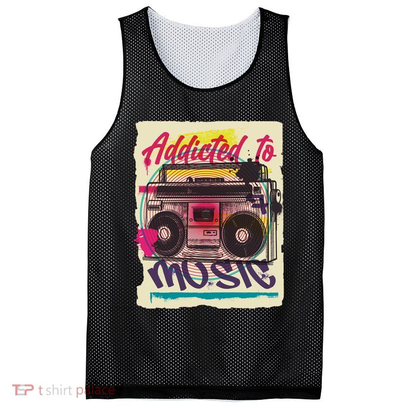 Addicted To Music Mesh Reversible Basketball Jersey Tank