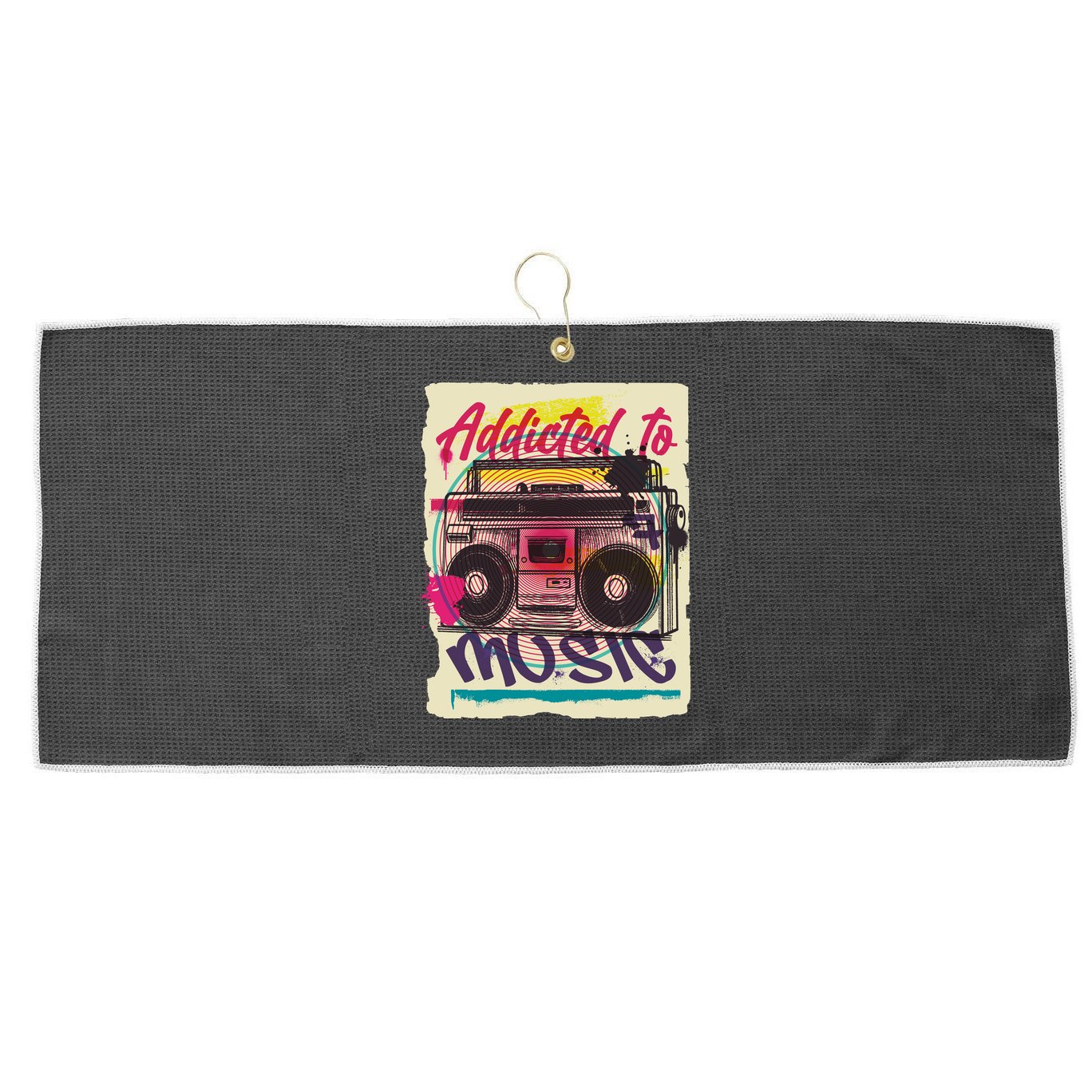 Addicted To Music Large Microfiber Waffle Golf Towel