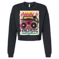 Addicted To Music Cropped Pullover Crew
