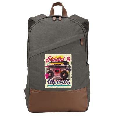 Addicted To Music Cotton Canvas Backpack