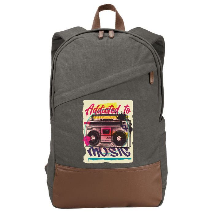 Addicted To Music Cotton Canvas Backpack
