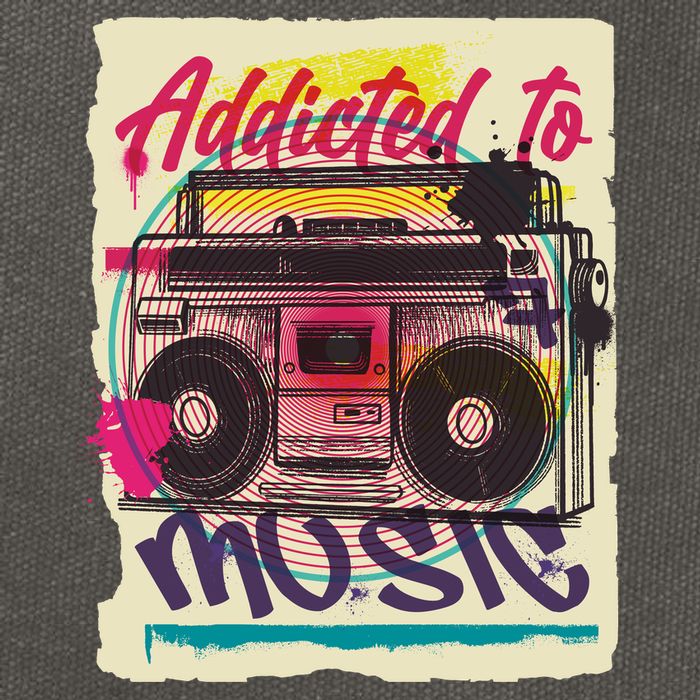 Addicted To Music Cotton Canvas Backpack