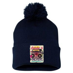 Addicted To Music Pom Pom 12in Knit Beanie