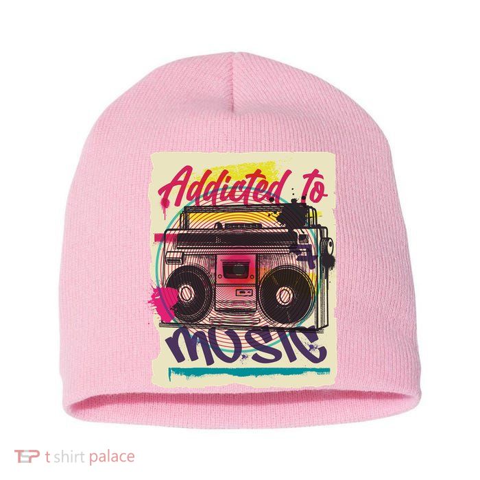 Addicted To Music Short Acrylic Beanie