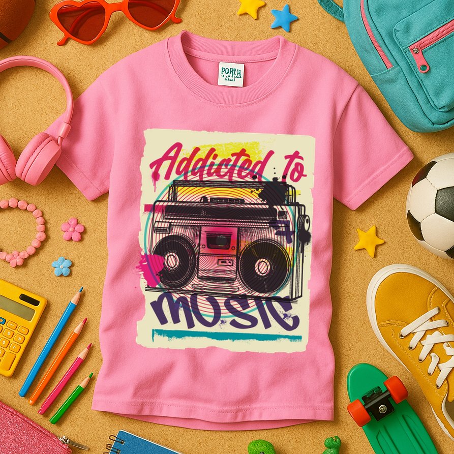 Addicted To Music Kids T-Shirt