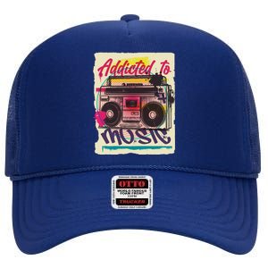 Addicted To Music High Crown Mesh Back Trucker Hat