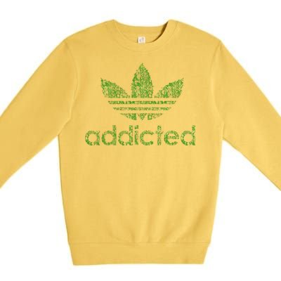 Addicted Weed Logo Premium Crewneck Sweatshirt