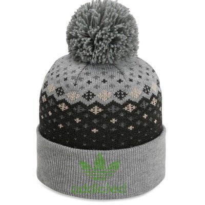 Addicted Weed Logo The Baniff Cuffed Pom Beanie