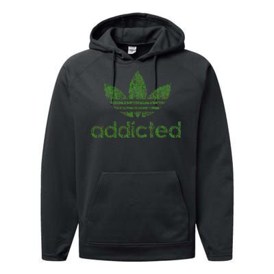 Addicted Weed Logo Performance Fleece Hoodie