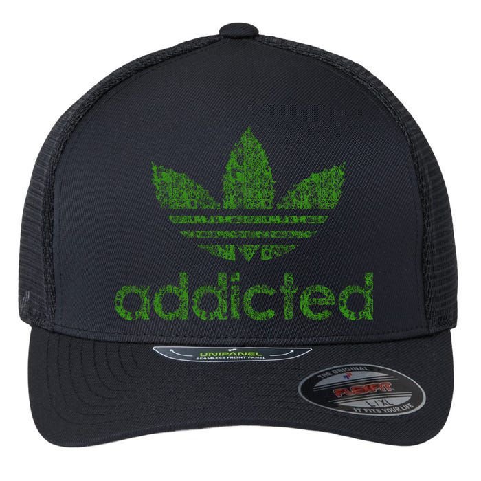 Addicted Weed Logo Flexfit Unipanel Trucker Cap