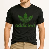 Addicted Weed Logo Cooling Performance Crew T-Shirt
