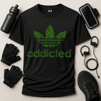 Addicted Weed Logo Cooling Performance Crew T-Shirt