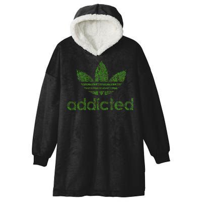 Addicted Weed Logo Hooded Wearable Blanket