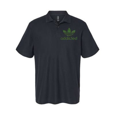 Addicted Weed Logo Softstyle Adult Sport Polo