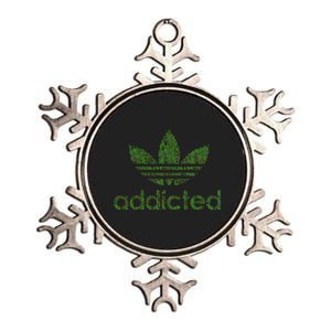 Addicted Weed Logo Metallic Star Ornament