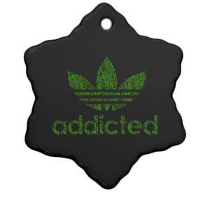 Addicted Weed Logo Ceramic Star Ornament