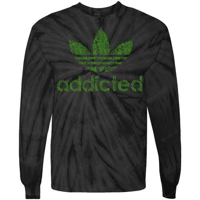 Addicted Weed Logo Tie-Dye Long Sleeve Shirt