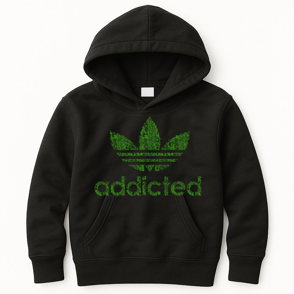 Addicted Weed Logo Kids Hoodie