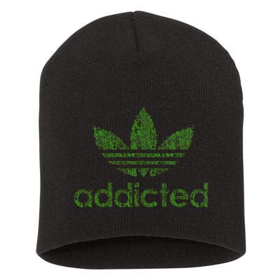 Addicted Weed Logo Short Acrylic Beanie