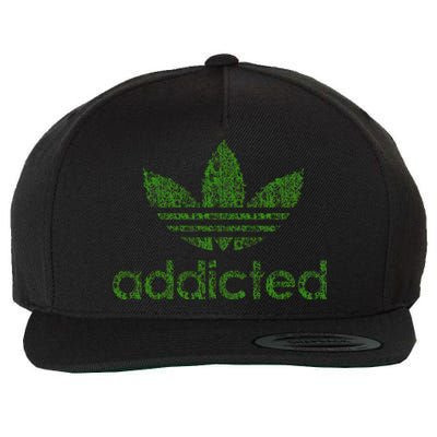 Addicted Weed Logo Wool Snapback Cap