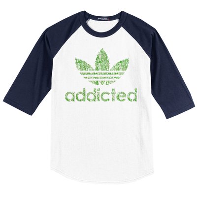 Addicted Weed Logo Baseball Sleeve Shirt