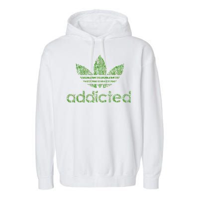 Addicted Weed Logo Garment-Dyed Fleece Hoodie