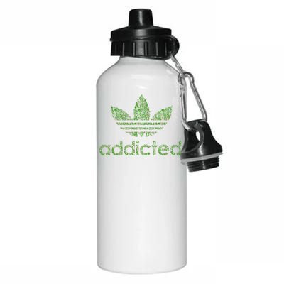 Addicted Weed Logo Aluminum Water Bottle 